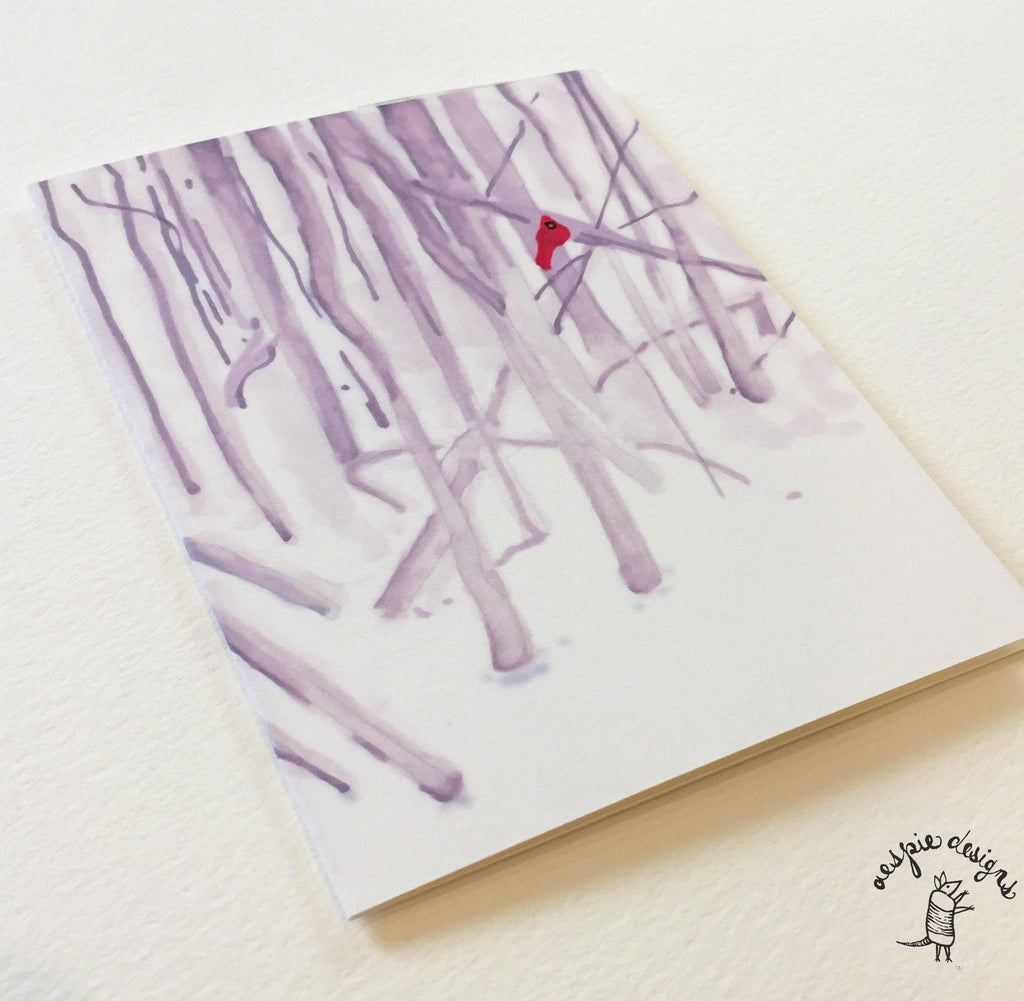 Winter Cardinal Holiday Cards (Set of 10)- Handmade