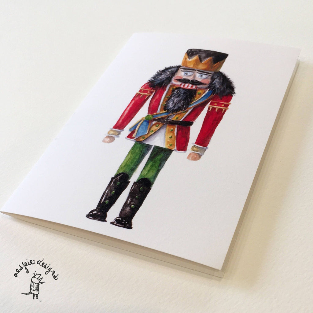 Red and Green Nutcracker King - Christmas Holiday Cards