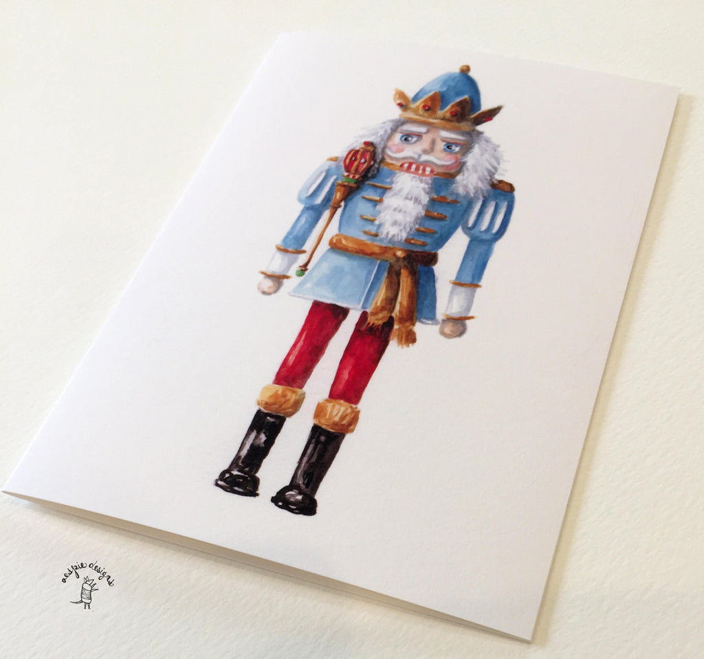 Blue Nutcracker King - Christmas Holiday Cards