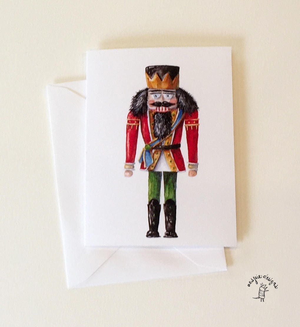 Red and Green Nutcracker King - Christmas Holiday Cards