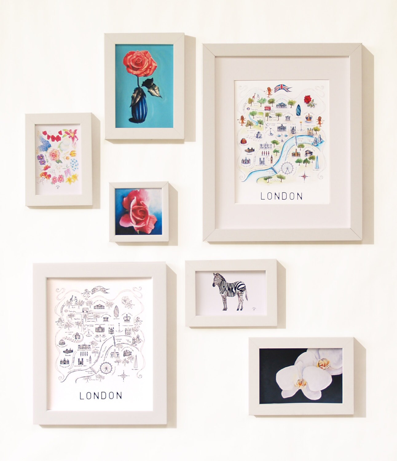 London City Map Art Print - Watercolor Illustration