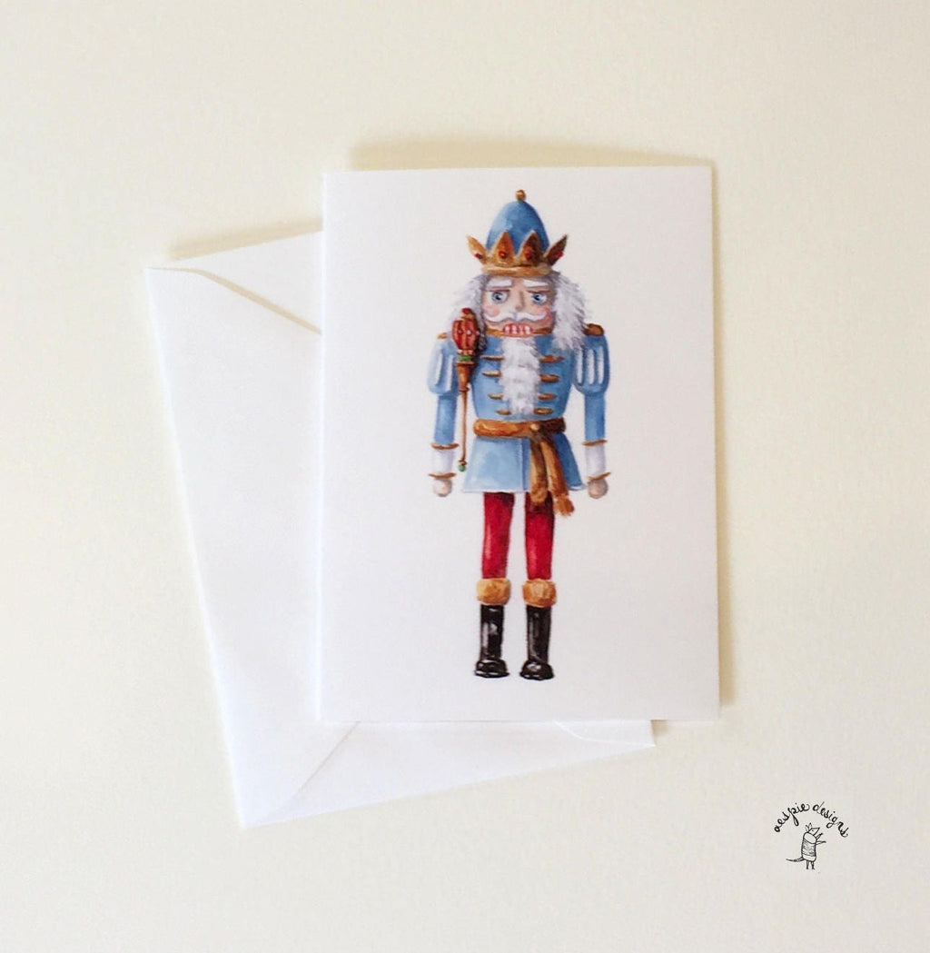 Blue Nutcracker King - Christmas Holiday Cards
