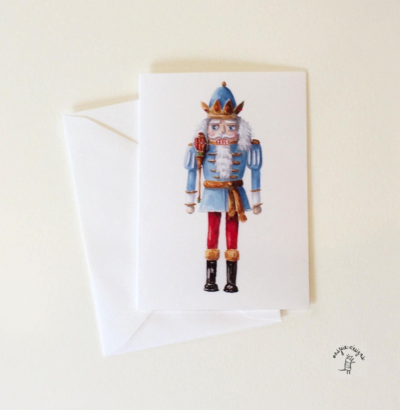 Blue Nutcracker King - Christmas Holiday Cards