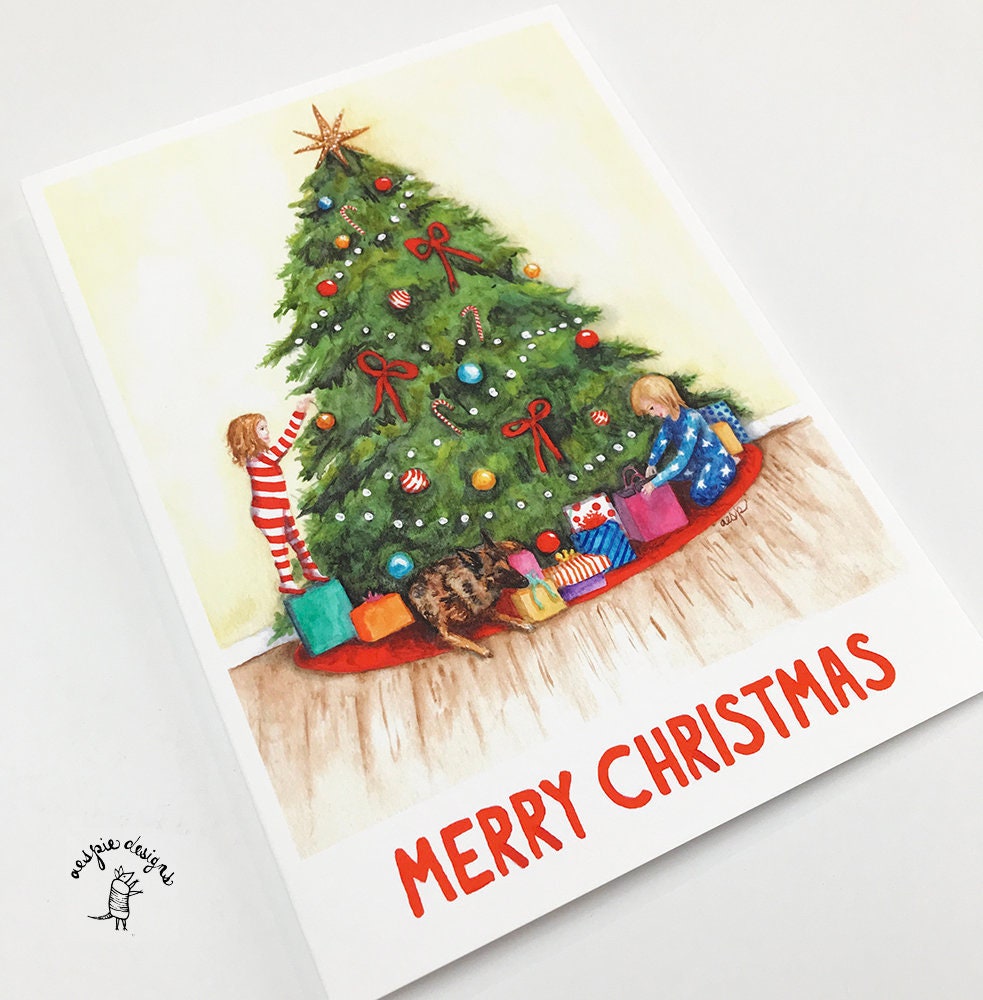 Christmas Tree Holiday Cards (Set of 10) - Handmade